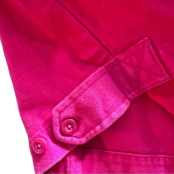 Lands’ End Hot Pink Baumwolle Button Down Shacket Small Cotton Flannel - Picture 8 of 15